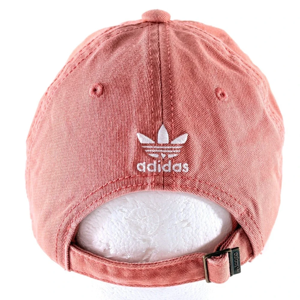 adidas Baseball Cap Salmon‎ Pink Embroidered Trefoil Adjustable Dad Hat